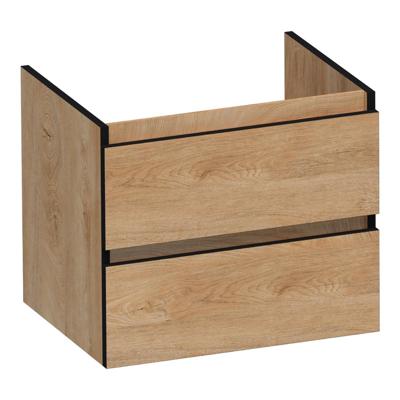 Brauer Joy Edge Onderkast 60 cm - met 2 Softclose Lades Greeploos en 1 Sifon Uitsparing - Forest Tan