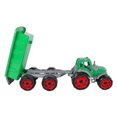 2-play tractor met aanhanger groen - 52cm