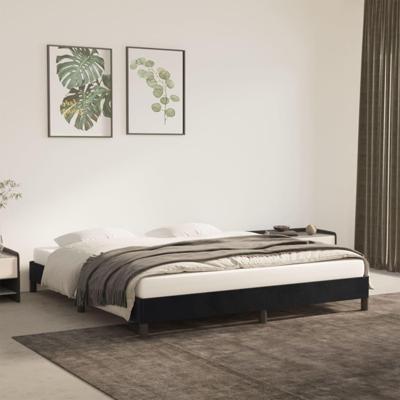 Bedframe fluweel zwart 160x200 cm