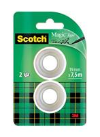 Scotch plakband Magic Tape, ft 19 mm x 7,5 m, blister met 2 rolletjes - thumbnail