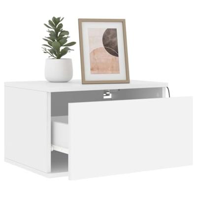 Nachtkastjes met LED's 2 st wandgemonteerd wit Nachtkastjes met LED's 2 st wandgemonteerd wit