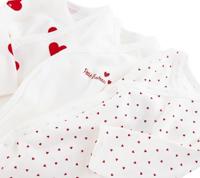 Set van 3 babyrompertjes met lange mouwen in biokatoen PETIT BATEAU wit - thumbnail