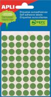 Apli ronde etiketten in etui diameter 10 mm, groen, 315 stuks, 63 per blad (2054) - thumbnail
