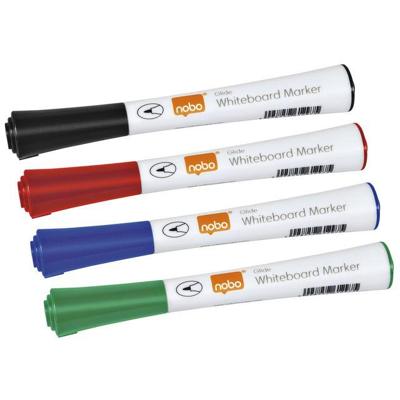 Whiteboardmarker Nobo Glide rond assorti 1mm 4st | 10 stuks