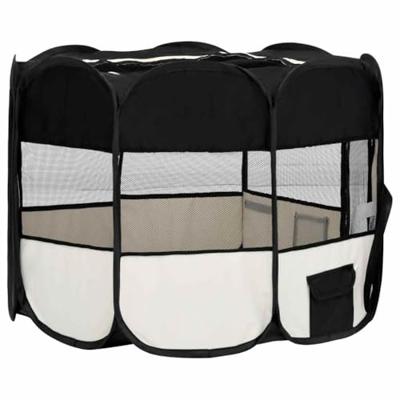 VidaXL Hondenren inklapbaar met draagtas 90x90x58 cm zwart VidaXL Hondenren inklapbaar met draagtas 90x90x58 cm zwart