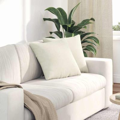 VidaXL Sofa kussens 2 stuks crème 45 x 45 cm cordstof