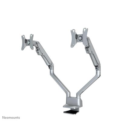 Neomounts FPMA-D750DSILVER Monitor-tafelbeugel Aantal monteerbare displays: 2 Display(s) 25,4 cm (10) - 81,3 cm (32) Grijs Zwenkbaar, Roteerbaar, Kantelbaar,