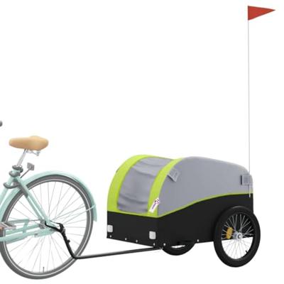 VidaXL Fietstrailer 45 kg ijzer zwart en groen - thumbnail