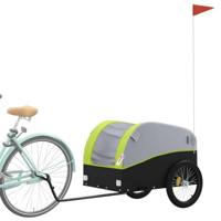 Fietstrailer 45 kg ijzer zwart en groen - thumbnail