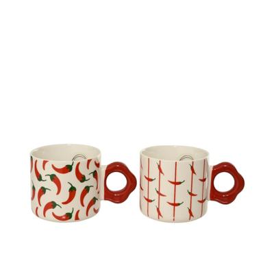 Mok Peper porselein 2 assorti 13x8,6x8cm