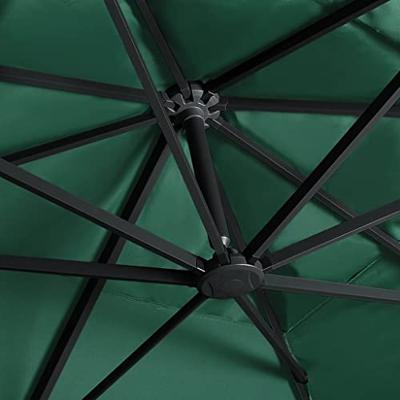 Zweefparasol met LED en aluminium paal 400x300 cm groen Zweefparasol met LED en aluminium paal 400x300 cm groen