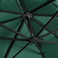 Zweefparasol met LED en aluminium paal 400x300 cm groen - thumbnail
