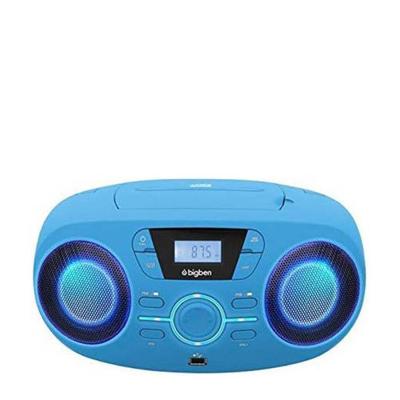 BIGBEN CD61BLUSB Draagbare Radio Cd Usb Blauw + Lichtgevende Luidsprekers