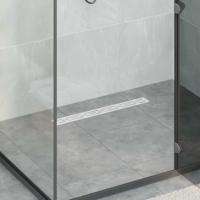 VidaXL Doucheafvoer glasdeksel met 360° sifon zilver 60 cm - thumbnail