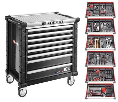 Facom Gereedschapswagen 8 laden, met 6 gevulde laden - Zwart - JETCM215GBNL