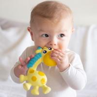 Playgro Squeak And Soothe Natural Teether hangend babyspeelgoed - thumbnail