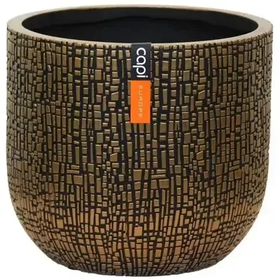 Pot bol Skin 24x21 zwart goud bloempot Capi Europe - Capi europe