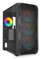 Sharkoon ak3 rgb midi tower behuizing (zwart | 2x usb-a | 1x usb-c | rgb | tempered glass) - thumbnail