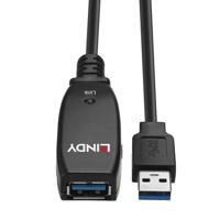 LINDY 43322 USB-kabel USB 3.2 Gen1 (USB 3.0 / USB 3.1 Gen1) USB-A stekker, USB-A bus 15.00 m Zwart - thumbnail