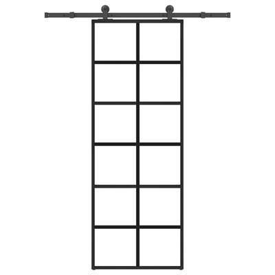 Schuifdeur met beslag 76x205 cm ESG-glas en aluminium