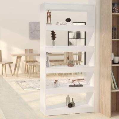 Boekenkast/kamerscherm 80x30x166 cm bewerkt hout wit