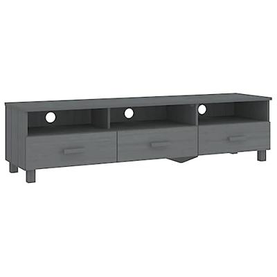 Tv-meubel HAMAR 158x40x40 cm massief grenenhout donkergrijs