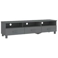 Tv-meubel HAMAR 158x40x40 cm massief grenenhout donkergrijs - thumbnail