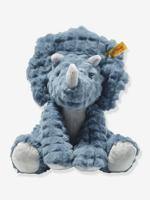 Triceratops knuffel 28 cm voor kinderen DIXI STEIFF petrolblauw - thumbnail