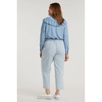 Yesta cropped straight fit broek Larra lichtblauw - thumbnail