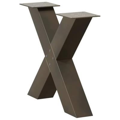 Salontafelpoten 2 st X-vormig 50x(42-43) cm staal naturel