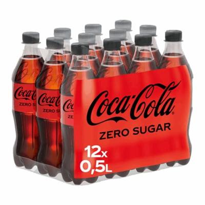 Coca-Cola Zero frisdrank, fles van 50 cl, pak van 12 stuks