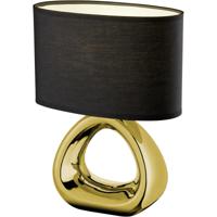 Elegante LED Tafellamp met E27 Fitting - Mat Goud Keramiek - Rond Design - thumbnail