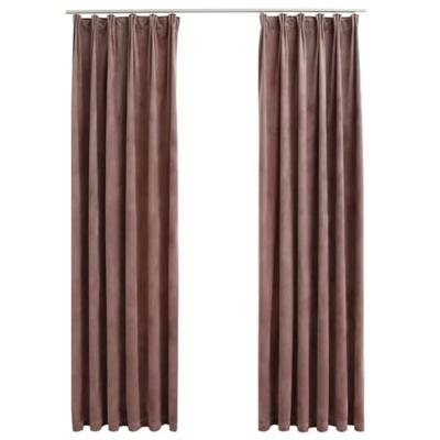 VidaXL Gordijnen verduisterend 2 st met haken 140x175 cm fluweel roze VidaXL Gordijnen verduisterend 2 st met haken 140x175 cm fluweel roze