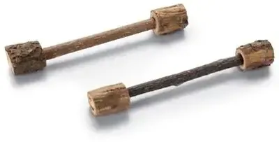 Beeztees kattenspeelgoed matatabi dumbbell 12x2x2cm bruin 2 stuks