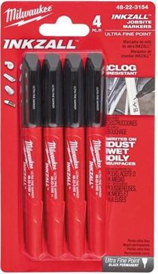 Milwaukee Accessoires inkzall fine tip markers - 4pc - 48223154