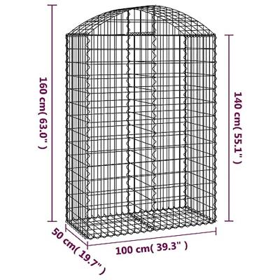 VidaXL Schanskorf gewelfd 100x50x140/160 cm gegalvaniseerd ijzer VidaXL Schanskorf gewelfd 100x50x140/160 cm gegalvaniseerd ijzer