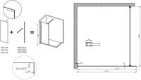 Saqu Modulo inloopdouche met zijwand incl. antikalk 120x30x210cm mat zwart - thumbnail