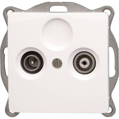 KOPP - Televisie/Radio Contactdoos - Wandcontactdoos Coax - Paris HK05 - Inbouw - Arctic Glans Wit