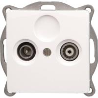 KOPP - Televisie/Radio Contactdoos - Wandcontactdoos Coax - Paris HK05 - Inbouw - Arctic Glans Wit - thumbnail