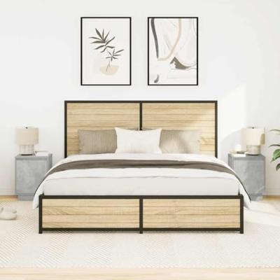 Nachtkastjes met led-verlichting 2 st 38x34x50 cm betongrijs Nachtkastjes met led-verlichting 2 st 38x34x50 cm betongrijs