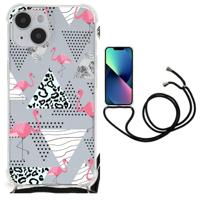 iPhone 14 Plus Case Anti-shock Flamingo Triangle - thumbnail