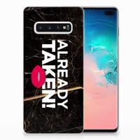 Samsung Galaxy S10 Plus | Siliconen hoesje | met naam Already Taken Black - thumbnail