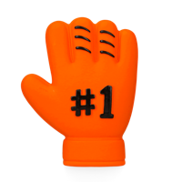 Oranje Latex Hondenspeeltjes WK Handschoen - thumbnail