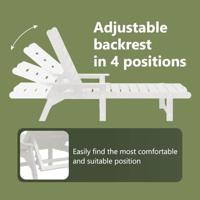 Ligstoel 3 pcs Wit Polyetheen - thumbnail