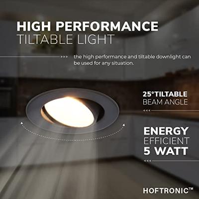 Malta LED inbouwspot - 5 Watt 480 lumen - Dim to warm - Rond - Kantelbaar - IP44 waterdicht - Wit - Incl. Quick Connector box - Zwart