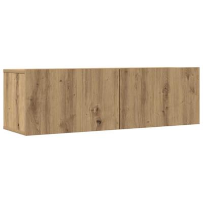 3-delig Tv-meubelset wandmontage bewerkt hout artisanaal eiken