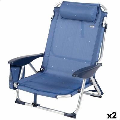 Strandstoel Aktive Opvouwbaar Marineblauw 51 x 76 x 45 cm (2 Stuks) Strandstoel Aktive Opvouwbaar Marineblauw 51 x 76 x 45 cm (2 Stuks)