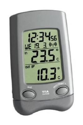 TFA Dostmann Wave Draadloze thermometer Zilver