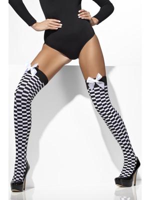 Kousen zwart/wit geblokt