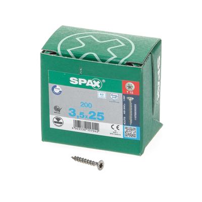 SPAX 880919209035025 R 88091 Senkkopf T-STAR Verzonken houtschroef 3.5 mm 25 mm T-STAR plus Staal A2 200 stuk(s)